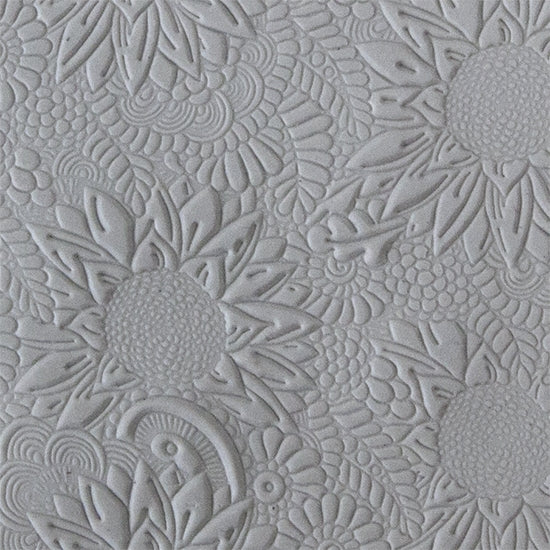 Texture Tile - Brilliant Blooms sample rolled into clay