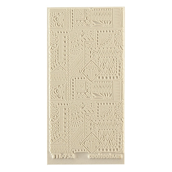 Texture Tile - Botany Borders. Beige Texture Tiles are flexible, washable and can be used with any soft clay. Spritz with CoolSlip or dust on Dry Powder Release for stick-free impressions when using metal clay and polymer clay.