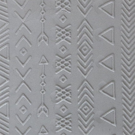 Texture Tile - Tribal Borders Fineline sample rolled into clay