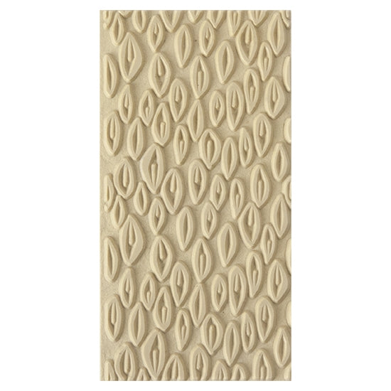 Texture Tile - Leaf Animation. Beige Texture Tiles are flexible, washable and can be used with any soft clay. Spritz with CoolSlip or dust on Dry Powder Release for stick-free impressions when using metal clay and polymer clay.