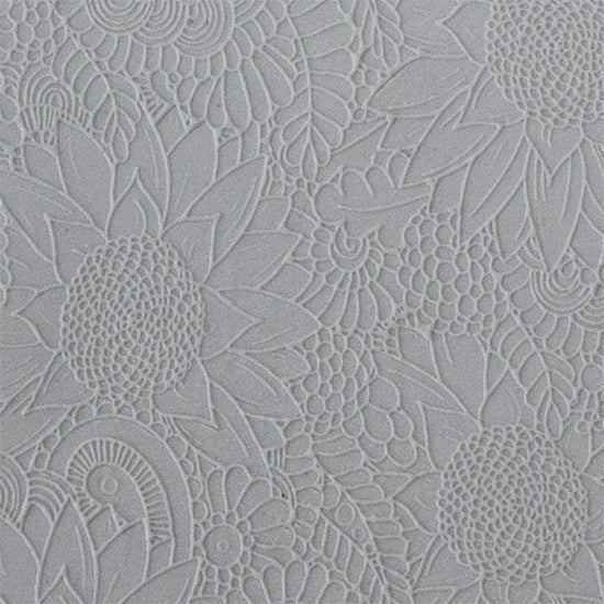 Texture Tile - Super Fineline Brilliant Blooms sample rolled into clay