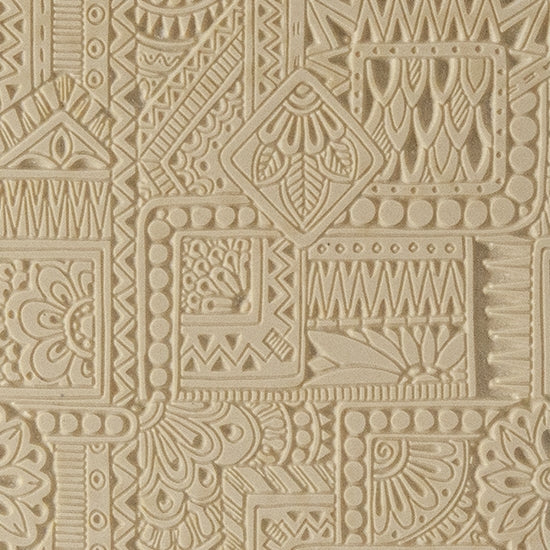 Texture Tile - Botany Borders Fineline. Beige Texture Tiles are flexible, washable and can be used with any soft clay. Spritz with CoolSlip or dust on Dry Powder Release for stick-free impressions when using metal clay and polymer clay.