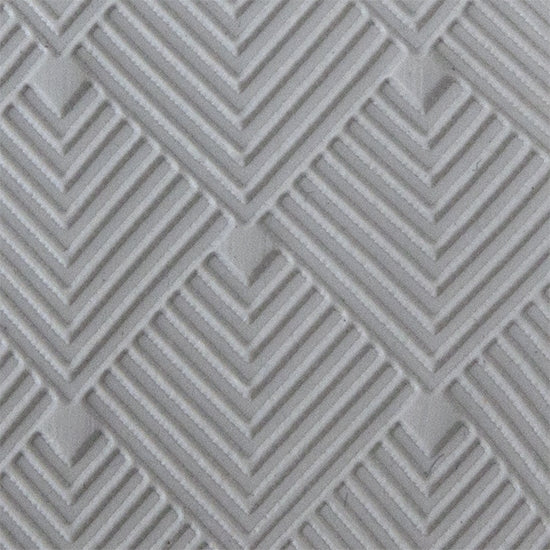 Texture Tile - 3D Squares Embossed sample rolled into clay