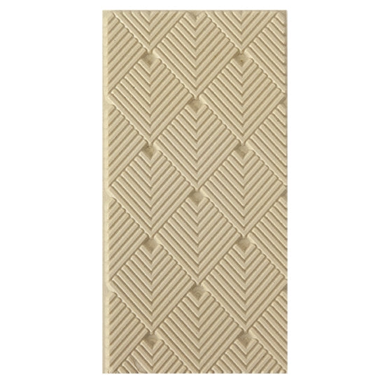 Texture Tile - 3D Squares Embossed. Beige Texture Tiles are flexible, washable and can be used with any soft clay. Spritz with CoolSlip or dust on Dry Powder Release for stick-free impressions when using metal clay and polymer clay.