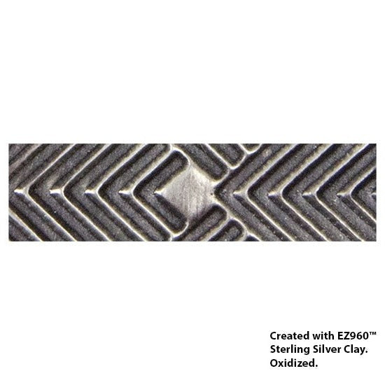 Texture Tile - 3D Squares Embossed silver sample