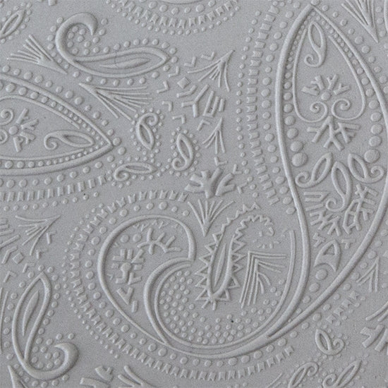 Texture Tile - Mehndi Paisley Fineline sample rolled into clay