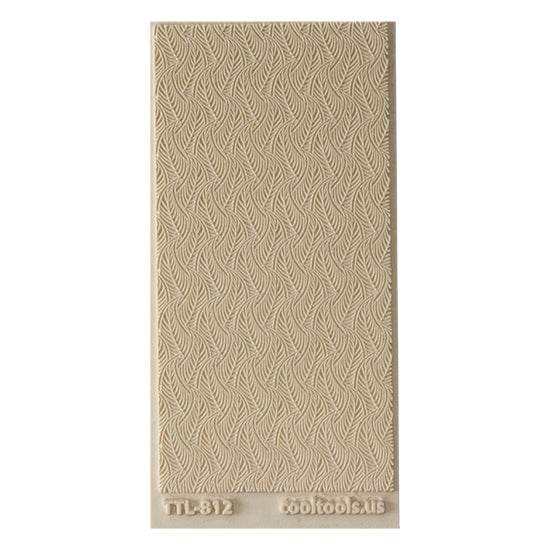 Texture Tile - Dancing Leaves. Beige Texture Tiles are flexible, washable and can be used with any soft clay. Spritz with CoolSlip or dust on Dry Powder Release for stick-free impressions when using metal clay and polymer clay.