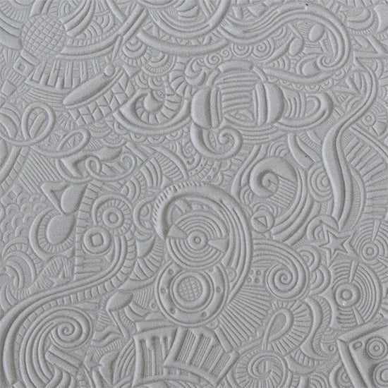 Texture Tile - Rock Around The Clock sample rolled into clay