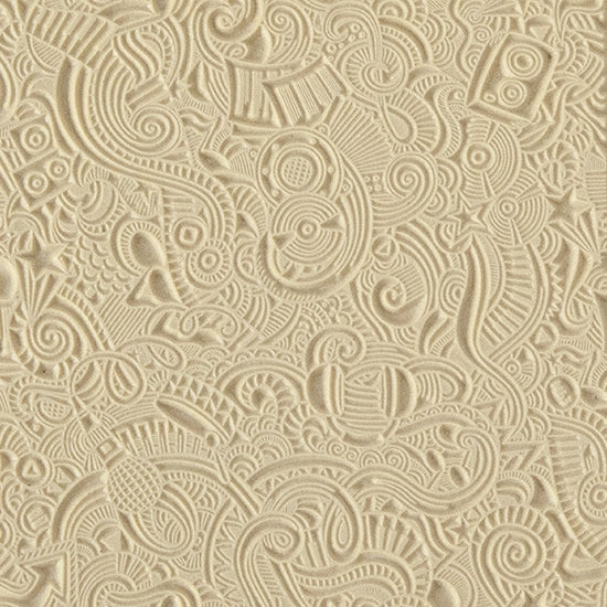 Texture Tile - Rock Around The Clock. Beige Texture Tiles are flexible, washable and can be used with any soft clay. Spritz with CoolSlip or dust on Dry Powder Release for stick-free impressions when using metal clay and polymer clay.