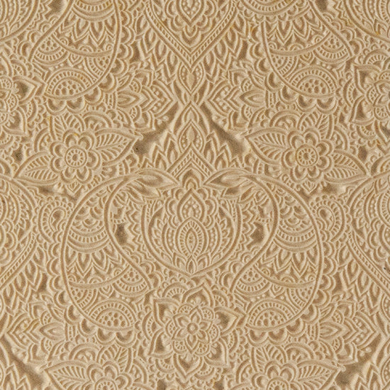 Texture Tile - Paisley Play. Beige Texture Tiles are flexible, washable and can be used with any soft clay. Spritz with CoolSlip or dust on Dry Powder Release for stick-free impressions when using metal clay and polymer clay.