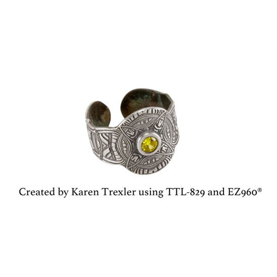 Texture Tile - Celtic Entanglements EZ960 sterling silver ring by karen trexler