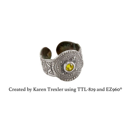 Texture Tile - Celtic Entanglements EZ960 sterling silver ring by karen trexler