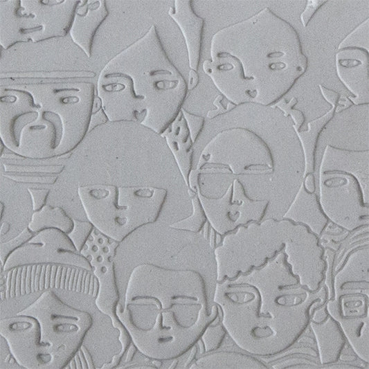 Texture Tile - A Face in the Crowd sample rolled into clay