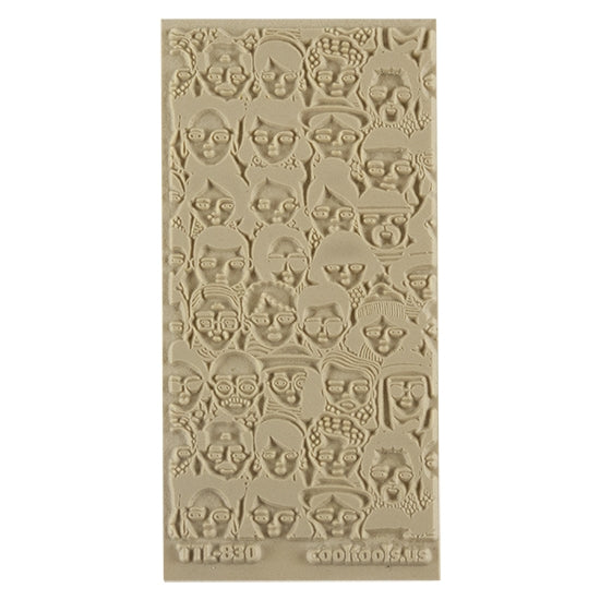 Texture Tile - A Face in the Crowd. Beige Texture Tiles are flexible, washable and can be used with any soft clay. Spritz with CoolSlip or dust on Dry Powder Release for stick-free impressions when using metal clay and polymer clay.