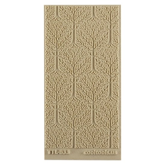 Texture Tile - Lost in the Woods Embossed. Beige Texture Tiles are flexible, washable and can be used with any soft clay. Spritz with CoolSlip or dust on Dry Powder Release for stick-free impressions when using metal clay and polymer clay.