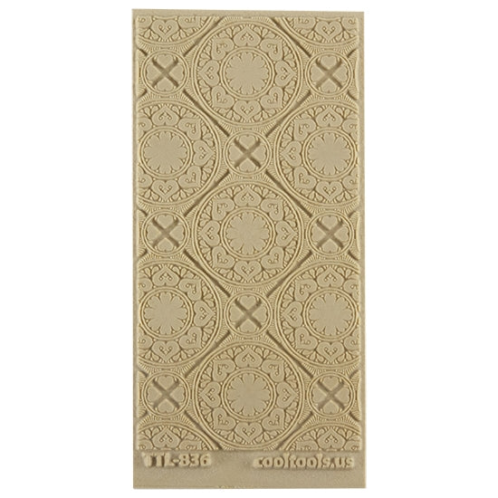 Texture Tile - Vintage Wallpaper. Beige Texture Tiles are flexible, washable and can be used with any soft clay. Spritz with CoolSlip or dust on Dry Powder Release for stick-free impressions when using metal clay and polymer clay.