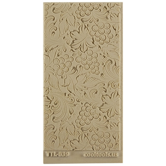 Texture Tile - Tuscany Dreams Embossed. Beige Texture Tiles are flexible, washable and can be used with any soft clay. Spritz with CoolSlip or dust on Dry Powder Release for stick-free impressions when using metal clay and polymer clay.