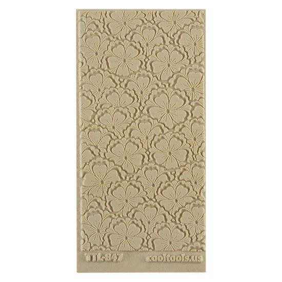 Texture Tile - Flowering Fields Embossed. Beige Texture Tiles are flexible, washable and can be used with any soft clay. Spritz with CoolSlip or dust on Dry Powder Release for stick-free impressions when using metal clay and polymer clay.