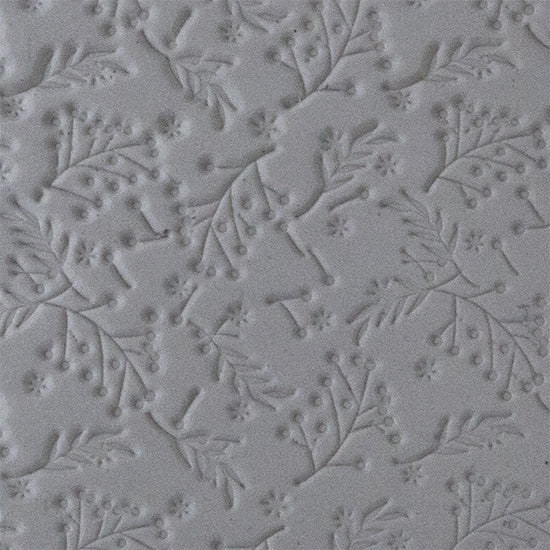 Texture Tile - Berry Branches sample rolled into clay