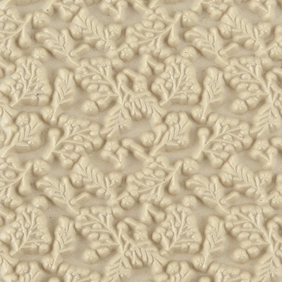 Texture Tile - Berry Branches. Beige Texture Tiles are flexible, washable and can be used with any soft clay. Spritz with CoolSlip or dust on Dry Powder Release for stick-free impressions when using metal clay and polymer clay.