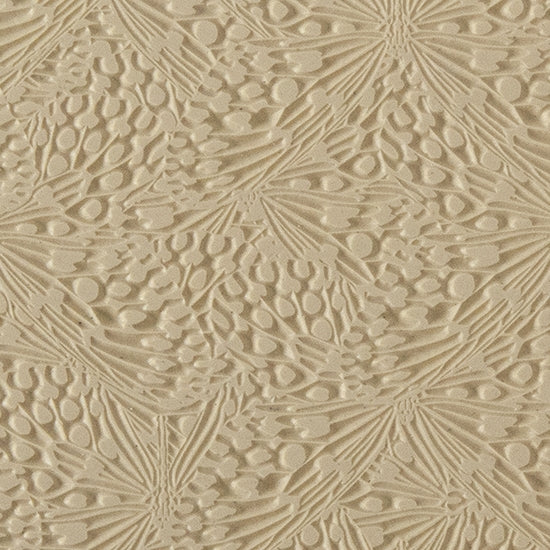 Texture Tile - Butterfly Wings. Beige Texture Tiles are flexible, washable and can be used with any soft clay. Spritz with CoolSlip or dust on Dry Powder Release for stick-free impressions when using metal clay and polymer clay.