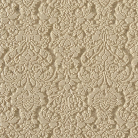 Texture Tile - Victorian Wallpaper. Beige Texture Tiles are flexible, washable and can be used with any soft clay. Spritz with CoolSlip or dust on Dry Powder Release for stick-free impressions when using metal clay and polymer clay.