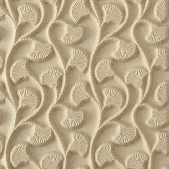 Texture Tile - Dotted Vines. Beige Texture Tiles are flexible, washable and can be used with any soft clay. Spritz with CoolSlip or dust on Dry Powder Release for stick-free impressions when using metal clay and polymer clay.