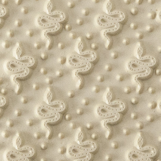 Texture Tile - Boho Snakes. Beige Texture Tiles are flexible, washable and can be used with any soft clay. Spritz with CoolSlip or dust on Dry Powder Release for stick-free impressions when using metal clay and polymer clay.