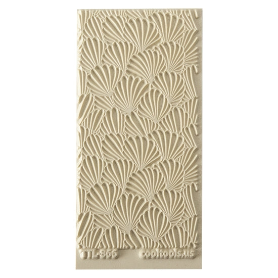 Texture Tile - In The Current. Beige Texture Tiles are flexible, washable and can be used with any soft clay. Spritz with CoolSlip or dust on Dry Powder Release for stick-free impressions when using metal clay and polymer clay.