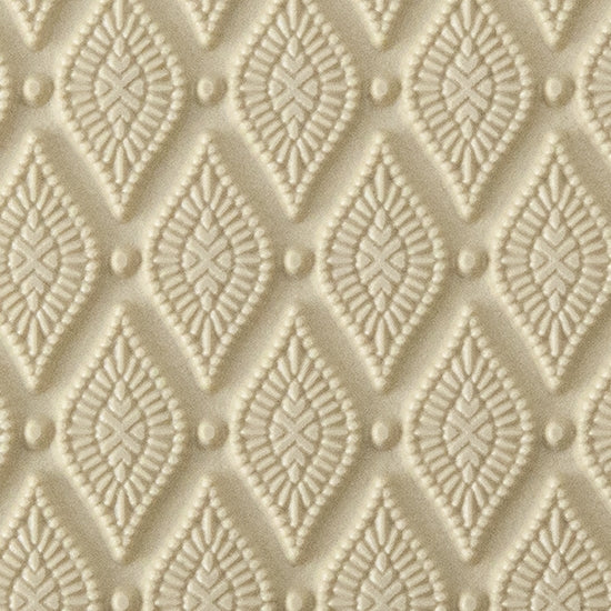 Texture Tile - Boho Glows. Beige Texture Tiles are flexible, washable and can be used with any soft clay. Spritz with CoolSlip or dust on Dry Powder Release for stick-free impressions when using metal clay and polymer clay.