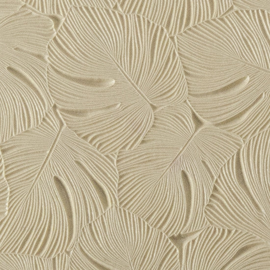 Texture Tile - Monstera. Beige Texture Tiles are flexible, washable and can be used with any soft clay. Spritz with CoolSlip or dust on Dry Powder Release for stick-free impressions when using metal clay and polymer clay.