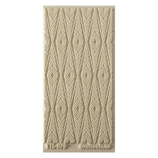 Texture Tile - Bohemian Rug. Beige Texture Tiles are flexible, washable and can be used with any soft clay. Spritz with CoolSlip or dust on Dry Powder Release for stick-free impressions when using metal clay and polymer clay.