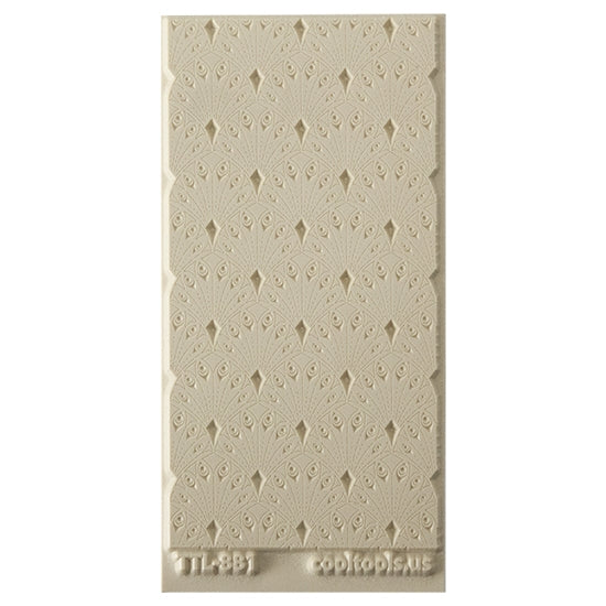 Texture Tile - Deco Drops. Beige Texture Tiles are flexible, washable and can be used with any soft clay. Spritz with CoolSlip or dust on Dry Powder Release for stick-free impressions when using metal clay and polymer clay.