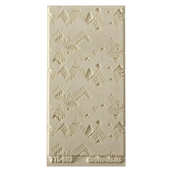 Texture Tile - In the Mountains. Beige Texture Tiles are flexible, washable and can be used with any soft clay. Spritz with CoolSlip or dust on Dry Powder Release for stick-free impressions when using metal clay and polymer clay.