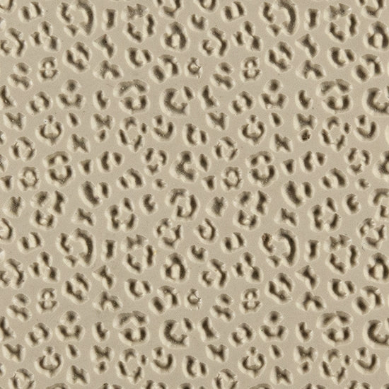 Texture Tile - Leopard Print Embossed. Beige Texture Tiles are flexible, washable and can be used with any soft clay. Spritz with CoolSlip or dust on Dry Powder Release for stick-free impressions when using metal clay and polymer clay.