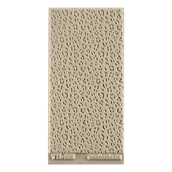 Texture Tile - Leopard Print Embossed. Beige Texture Tiles are flexible, washable and can be used with any soft clay. Spritz with CoolSlip or dust on Dry Powder Release for stick-free impressions when using metal clay and polymer clay.