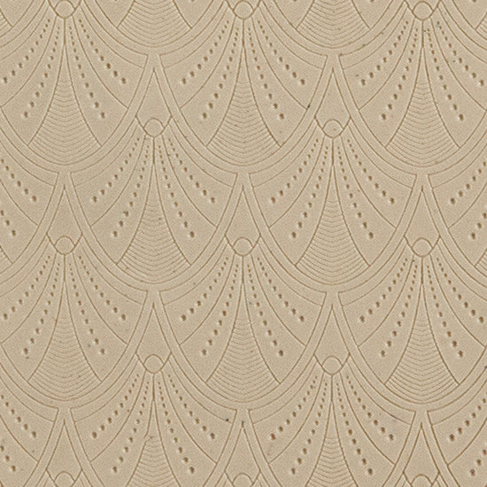 Texture Tile - Art Deco Arches Embossed. Beige Texture Tiles are flexible, washable and can be used with any soft clay. Spritz with CoolSlip or dust on Dry Powder Release for stick-free impressions when using metal clay and polymer clay.