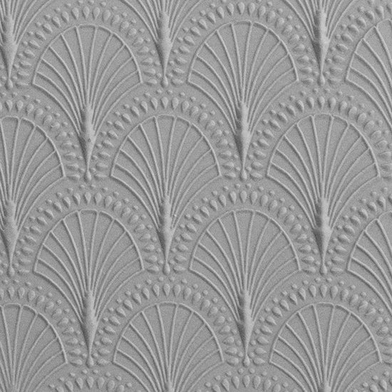 Texture Tile - Art Deco Shells Embossed sample rolled into clay