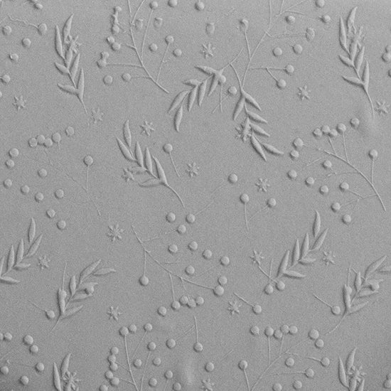 Texture Tile - Berry Branches Embossed sample rolled into clay