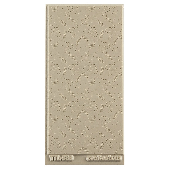 Texture Tile - Berry Branches Embossed. Beige Texture Tiles are flexible, washable and can be used with any soft clay. Spritz with CoolSlip or dust on Dry Powder Release for stick-free impressions when using metal clay and polymer clay.