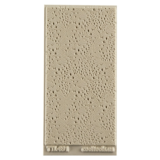 Texture Tile - Butterfly Wings Embossed. Beige Texture Tiles are flexible, washable and can be used with any soft clay. Spritz with CoolSlip or dust on Dry Powder Release for stick-free impressions when using metal clay and polymer clay.