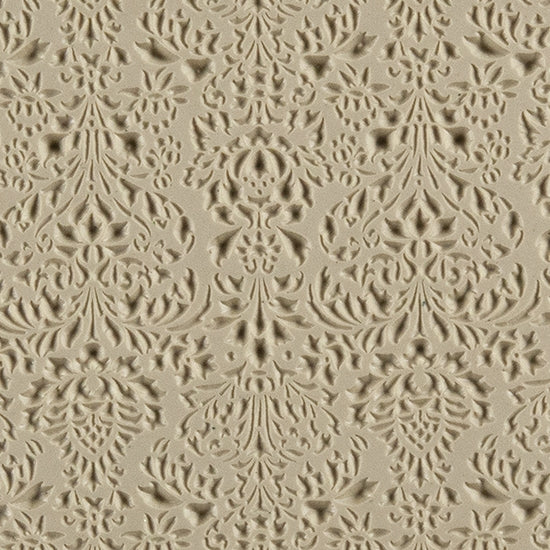 Texture Tile - Victorian Wallpaper Embossed. Beige Texture Tiles are flexible, washable and can be used with any soft clay. Spritz with CoolSlip or dust on Dry Powder Release for stick-free impressions when using metal clay and polymer clay.