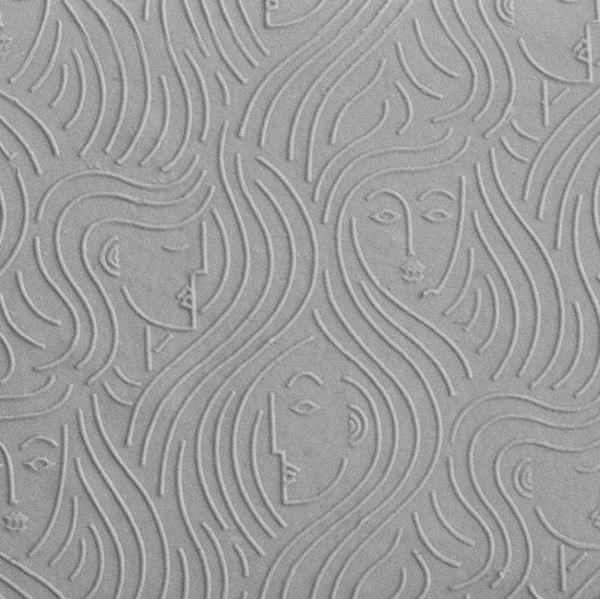 Texture Tile - In the Wind Embossed sample rolled into clay