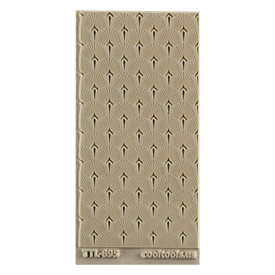 Texture Tile - Mediterranean Lights Embossed. Beige Texture Tiles are flexible, washable and can be used with any soft clay. Spritz with CoolSlip or dust on Dry Powder Release for stick-free impressions when using metal clay and polymer clay.