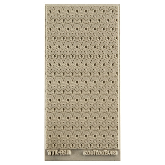 Texture Tile - Stars & Stripes Embossed. Beige Texture Tiles are flexible, washable and can be used with any soft clay. Spritz with CoolSlip or dust on Dry Powder Release for stick-free impressions when using metal clay and polymer clay.