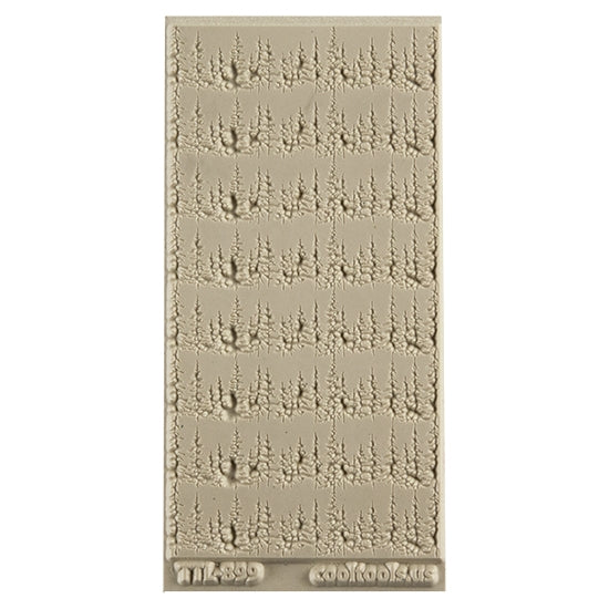 Texture Tile - Wisconsin Pines Embossed. Beige Texture Tiles are flexible, washable and can be used with any soft clay. Spritz with CoolSlip or dust on Dry Powder Release for stick-free impressions when using metal clay and polymer clay.