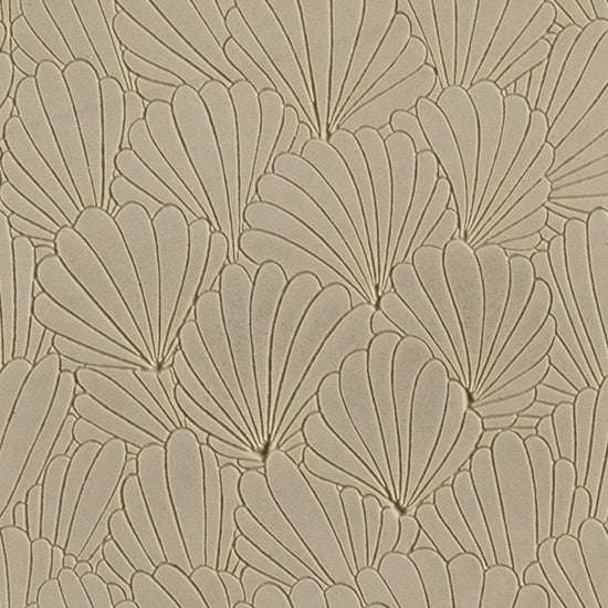 Texture Tile - In the Current Embossed sample rolled into clay. Beige Texture Tiles are flexible, washable and can be used with any soft clay. Spritz with CoolSlip or dust on Dry Powder Release for stick-free impressions when using metal clay and polymer clay.