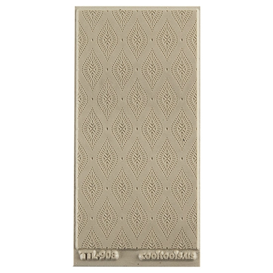 Texture Tile - Boho Glows Embossed. Beige Texture Tiles are flexible, washable and can be used with any soft clay. Spritz with CoolSlip or dust on Dry Powder Release for stick-free impressions when using metal clay and polymer clay.