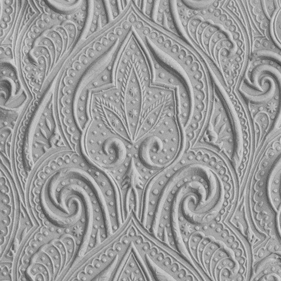 Texture Tile - Henna Symmetry Embossed sample rolled into clay