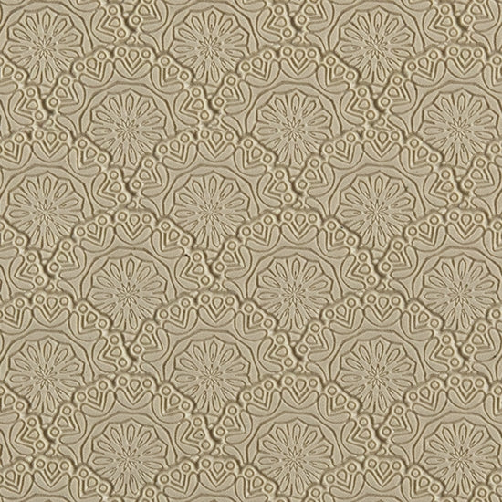 Texture Tile - Medallion Motif Embossed. Beige Texture Tiles are flexible, washable and can be used with any soft clay. Spritz with CoolSlip or dust on Dry Powder Release for stick-free impressions when using metal clay and polymer clay.